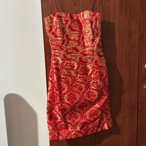 Red and gold dress